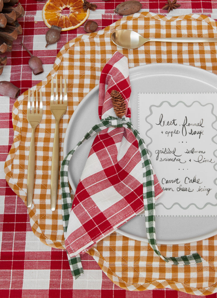 ANNABELLE PLAID - Red Tablecloth Heather Taylor Home ANNABELLE PLAID - Red Tablecloth Bonjour Fete - Party Supplies