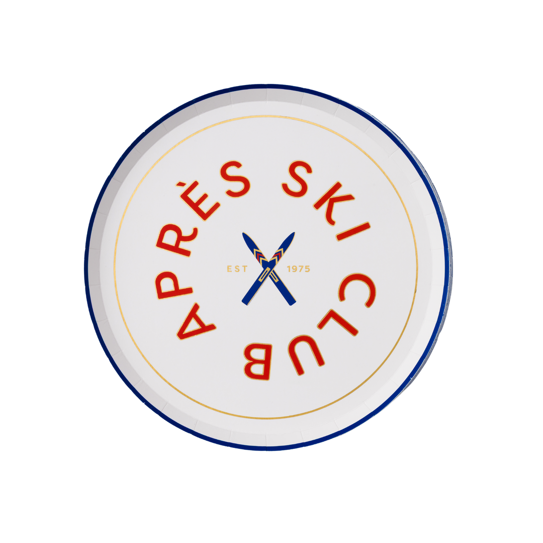 APRES SKI SMALL PLATES Bonjour Fete Plates Apres Ski Small Plates - Elegant Ski-themed Designs Bonjour Fete - Party Supplies
