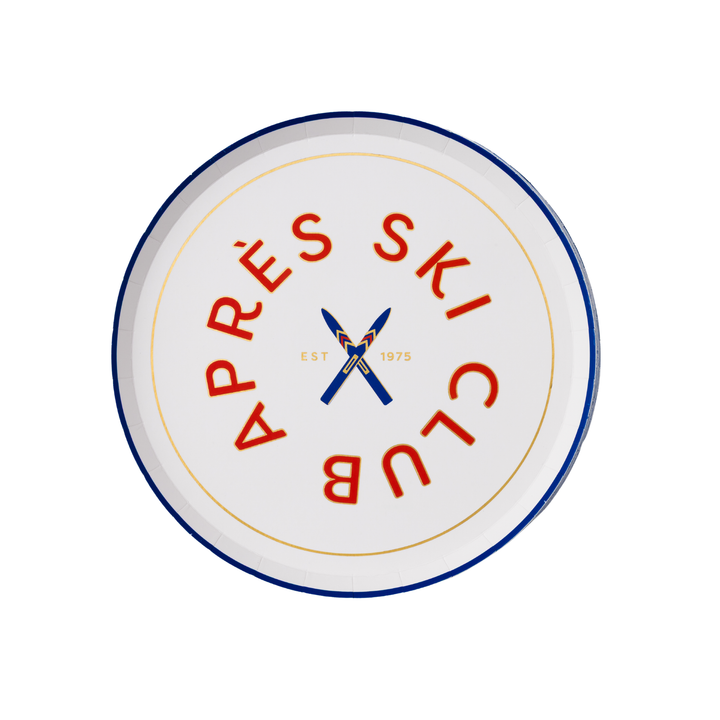 APRES SKI SMALL PLATES Bonjour Fete Plates Apres Ski Small Plates - Elegant Ski-themed Designs Bonjour Fete - Party Supplies