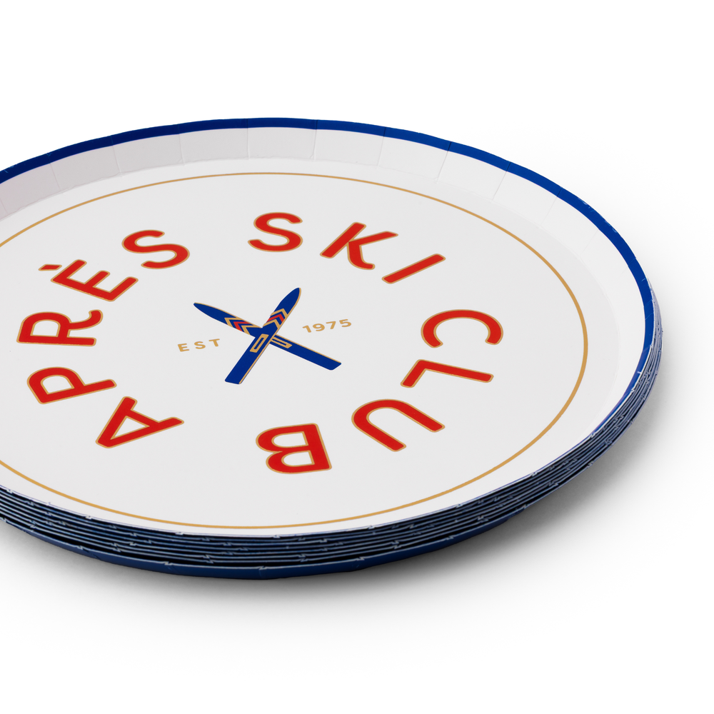 APRES SKI SMALL PLATES Bonjour Fete Plates Apres Ski Small Plates - Elegant Ski-themed Designs Bonjour Fete - Party Supplies