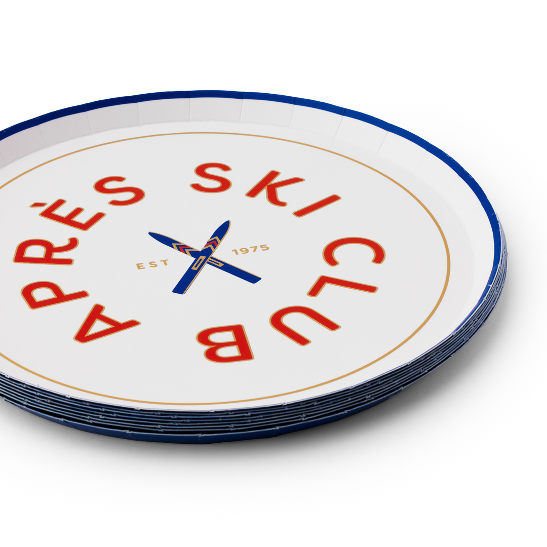 APRES SKI SMALL PLATES Bonjour Fete Plates Apres Ski Small Plates - Elegant Ski-themed Designs Bonjour Fete - Party Supplies