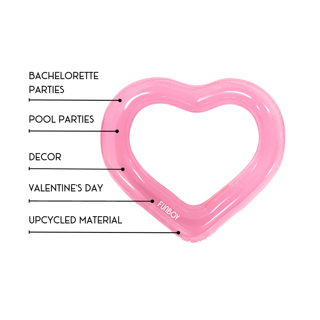 Upcycled Heart Tube Funboy Tube Floats Upcycled Heart Tube Bonjour Fete - Party Supplies