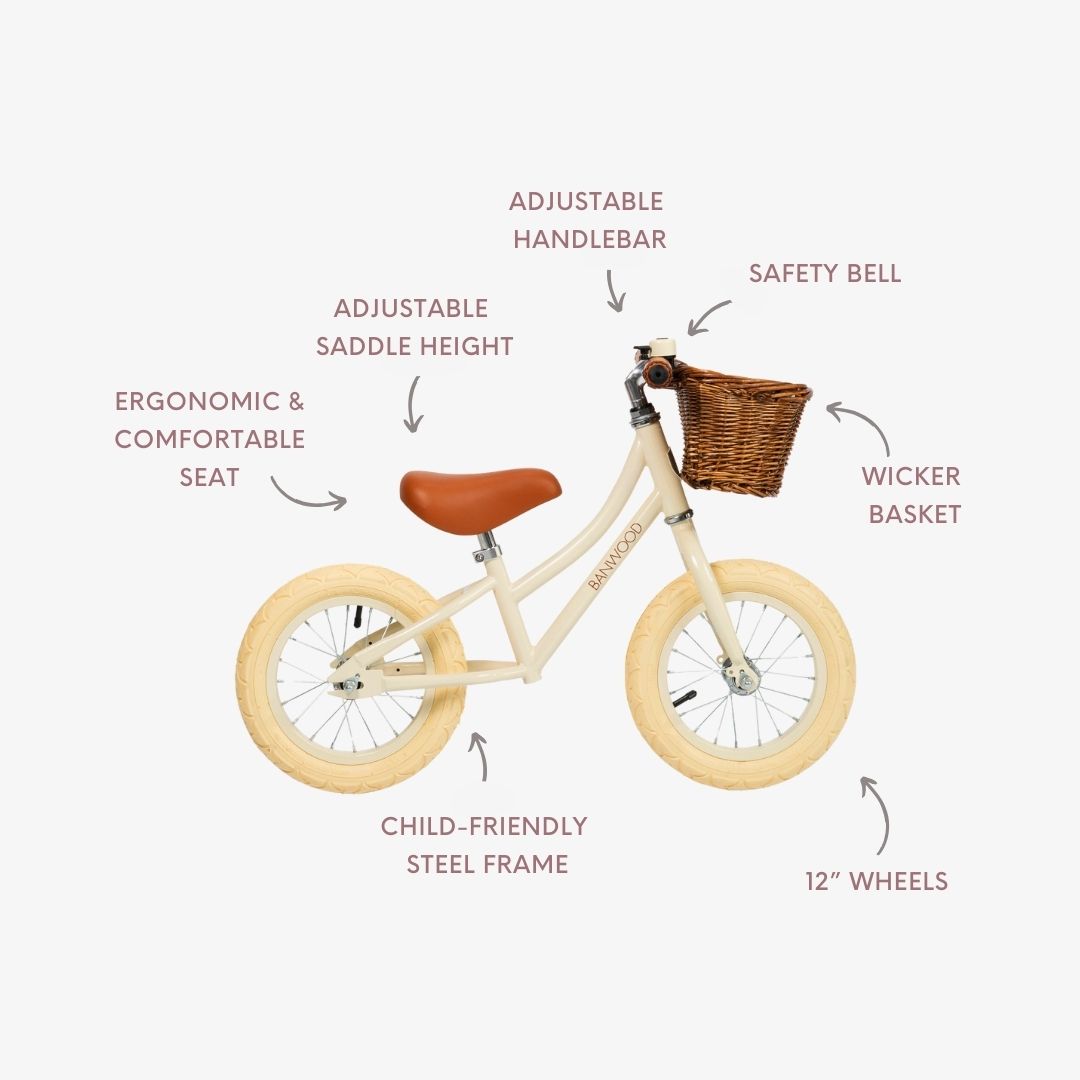 Balance bike  - Cream Banwood FIRST GO Balance bike  - Cream Bonjour Fete - Party Supplies