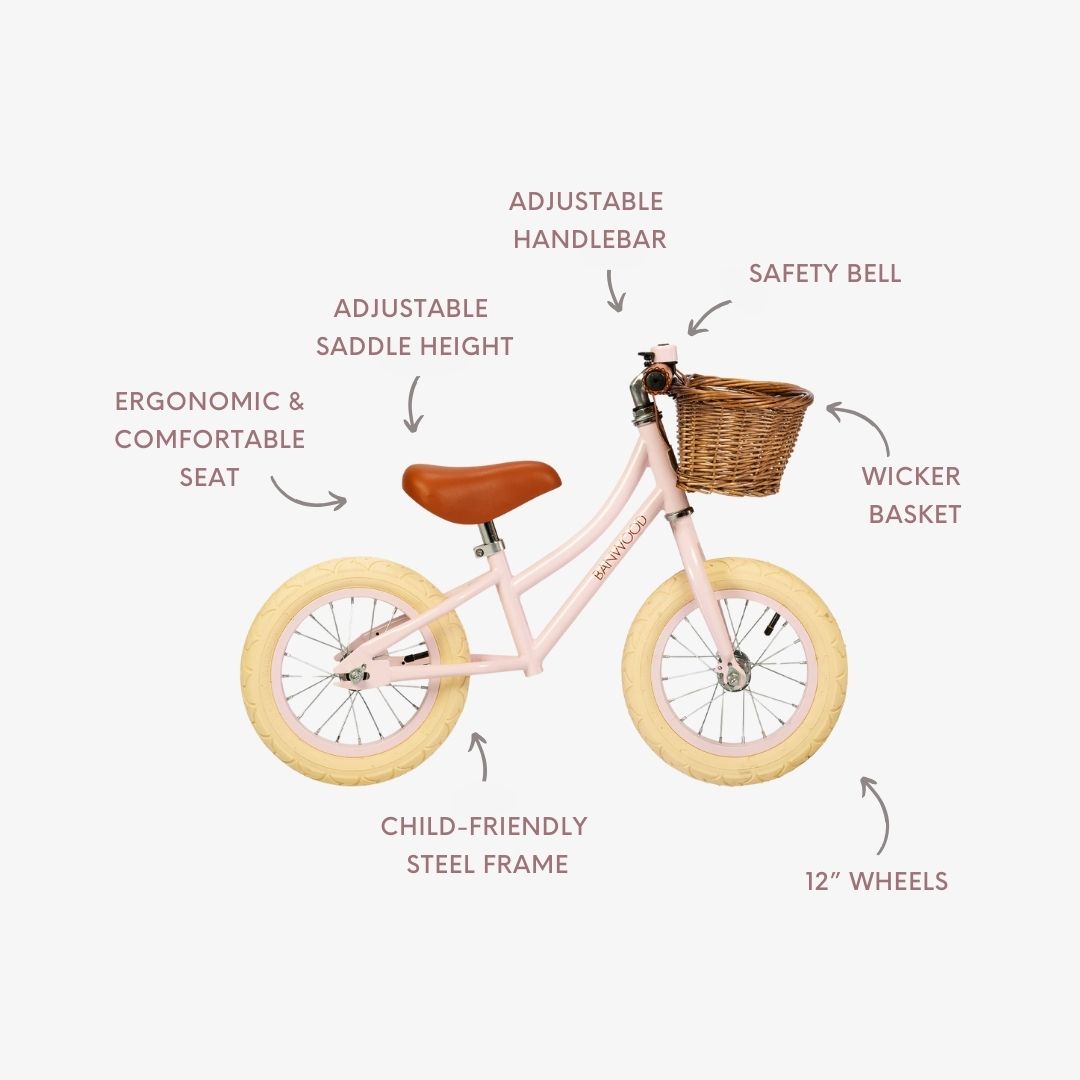 Balance bike - Pink Banwood FIRST GO Balance bike - Pink Bonjour Fete - Party Supplies