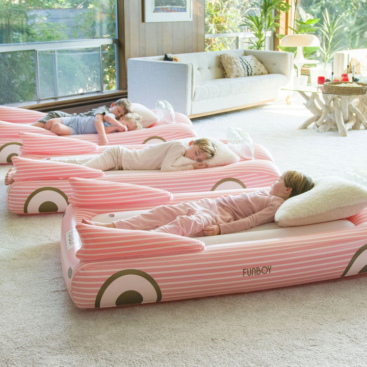PINK VINTAGE CAR SLEEPOVER KIDS AIR MATTRESS Funboy Inflatable Mattress PINK VINTAGE CAR SLEEPOVER KIDS AIR MATTRESS Bonjour Fete - Party Supplies