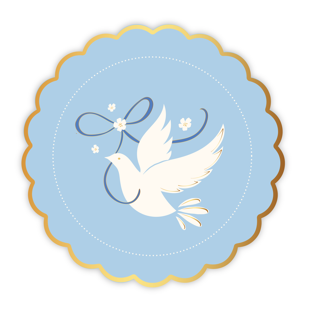 DOVE SKY BLUE SMALL PLATES Bonjour Fete Plates DOVE SKY BLUE SMALL PLATES Bonjour Fete - Party Supplies