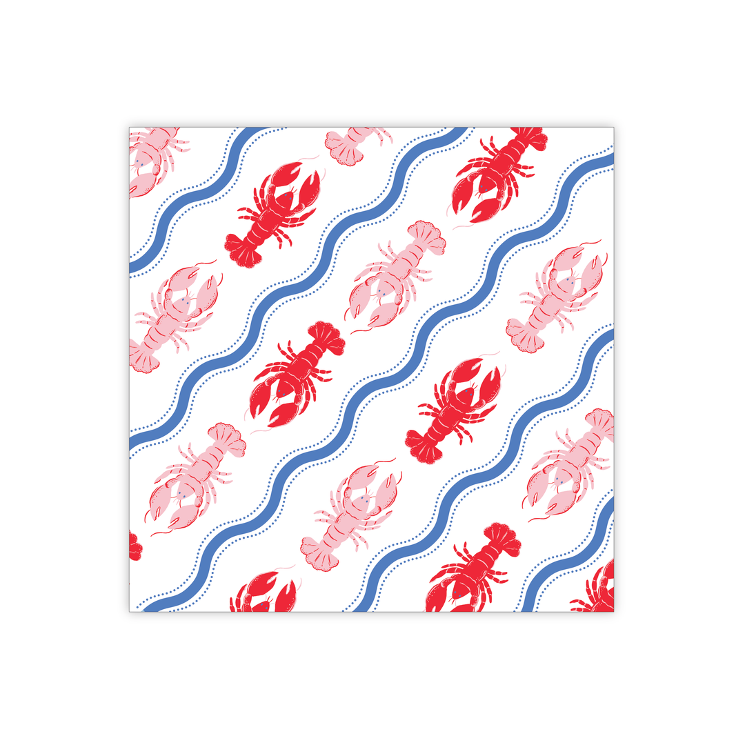 LE LOBSTER LARGE NAPKINS Bonjour Fete Napkins LE LOBSTER LARGE NAPKINS Bonjour Fete - Party Supplies