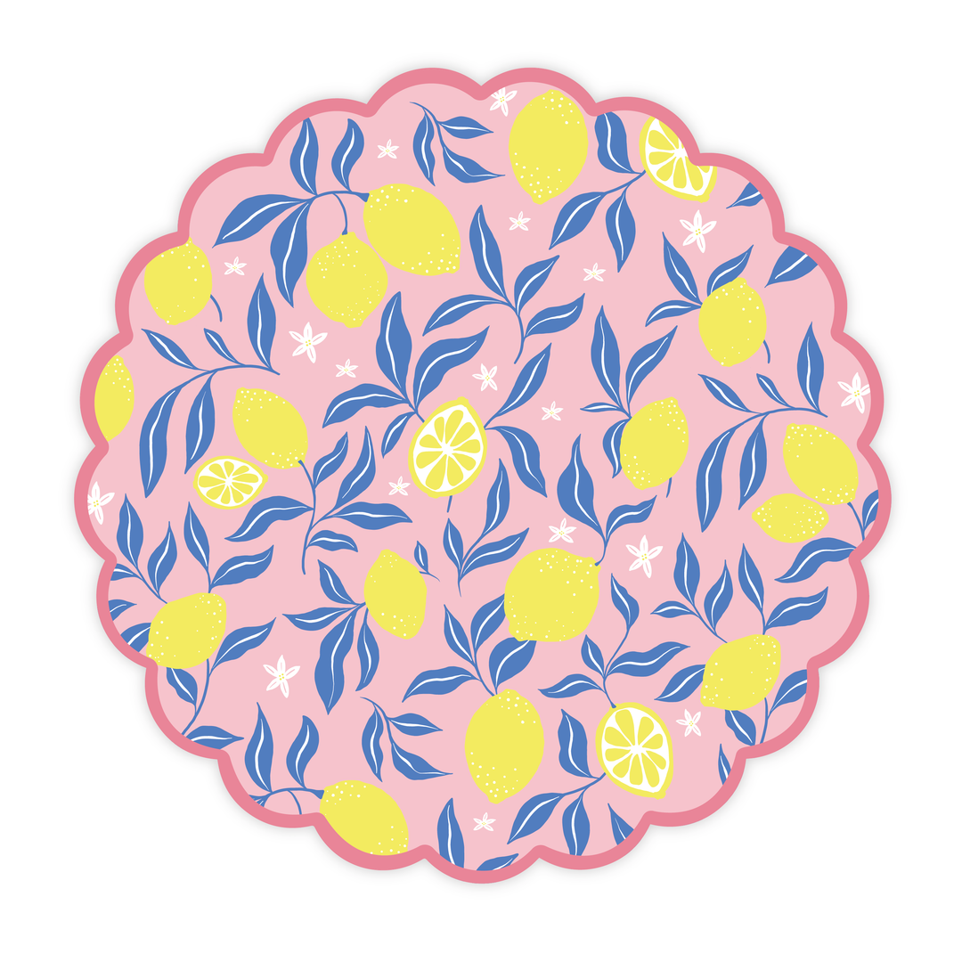 LEMON ZEST SMALL PLATES Bonjour Fete Plates LEMON ZEST SMALL PLATES Bonjour Fete - Party Supplies