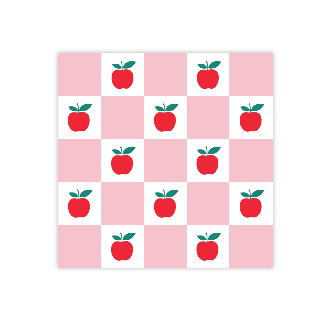APPLE & PINK CHECKER LARGE NAPKINS Bonjour Fete Napkins APPLE & PINK CHECKER LARGE NAPKINS Bonjour Fete - Party Supplies
