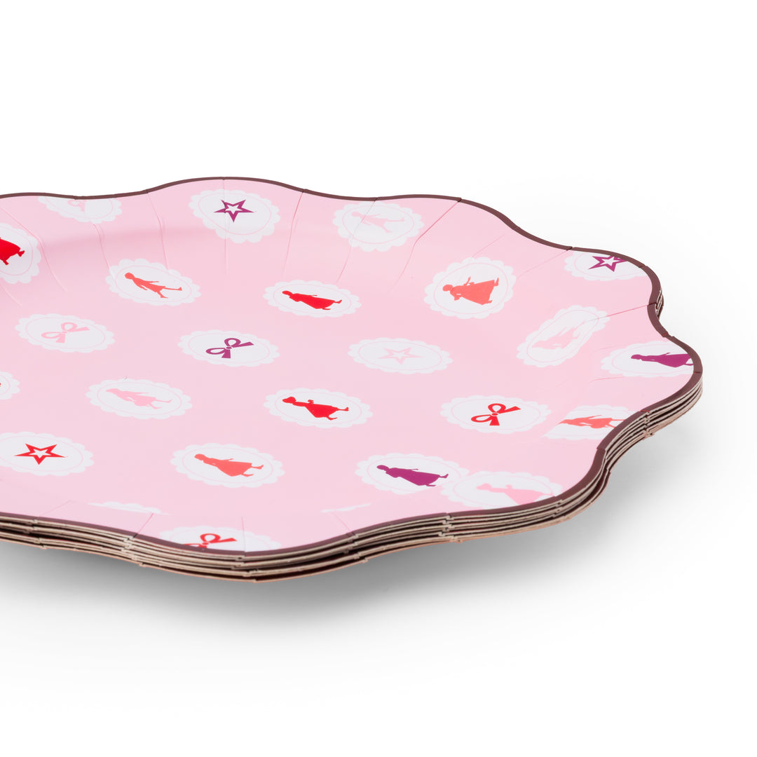 AMERICAN GIRL®  X BONJOUR FETE PINK ICONS LARGE PLATES Bonjour Fete Plates AMERICAN GIRL®  X BONJOUR FETE PINK ICONS LARGE PLATES Bonjour Fete - Party Supplies