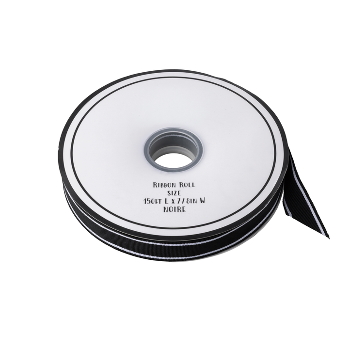 Black and White Double Sided Grosgrain Ribbon- Bonjour Fete Party Supplies