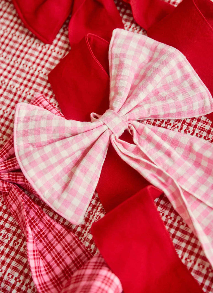 MINI GINGHAM -  Peony Fabric Bow Heather Taylor Home simple MINI GINGHAM -  Peony Fabric Bow Bonjour Fete - Party Supplies