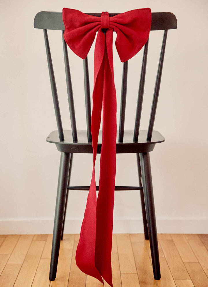 SOLID - Red Fabric Bow Heather Taylor Home simple SOLID - Red Fabric Bow Bonjour Fete - Party Supplies