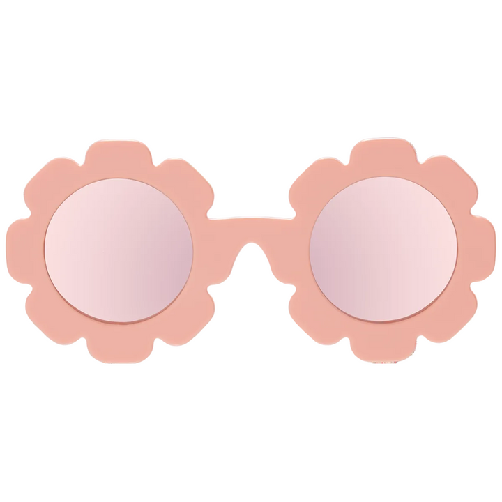 Peachy Keen Flower I Polarized Rose Gold Mirrored Lenses Babiators Sunglasses Sunglasses Polarized / Ages 0-2 Peachy Keen Flower I Polarized Rose Gold Mirrored Lenses Bonjour Fete - Party Supplies