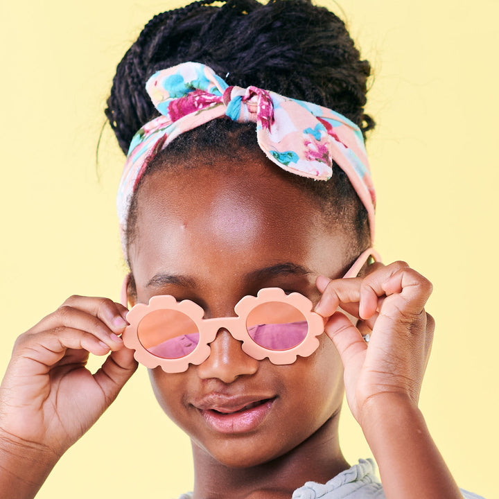 Peachy Keen Flower I Polarized Rose Gold Mirrored Lenses Babiators Sunglasses Sunglasses Peachy Keen Flower I Polarized Rose Gold Mirrored Lenses Bonjour Fete - Party Supplies