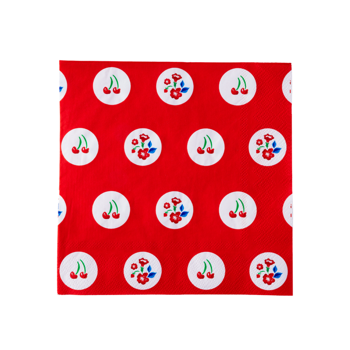 BETTY CROCKER™ X BONJOUR FETE RED POLKA DOT LARGE NAPKINS Bonjour Fete Napkins BETTY CROCKER™ X BONJOUR FETE RED POLKA DOT LARGE NAPKINS Bonjour Fete - Party Supplies