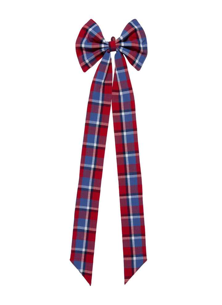 BETTY PLAID Red Fabric Bow - Bonjour Fête 