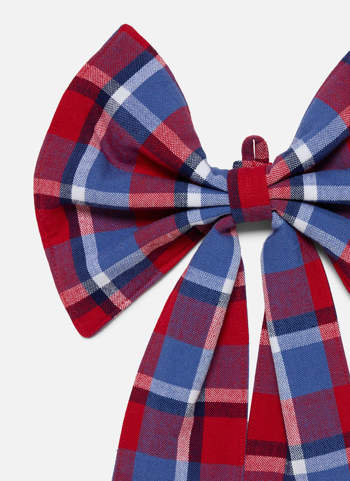 BETTY PLAID Red Fabric Bow - Bonjour Fête 