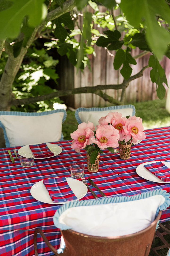 BETTY PLAID Red Tablecloth - Bonjour Fête 