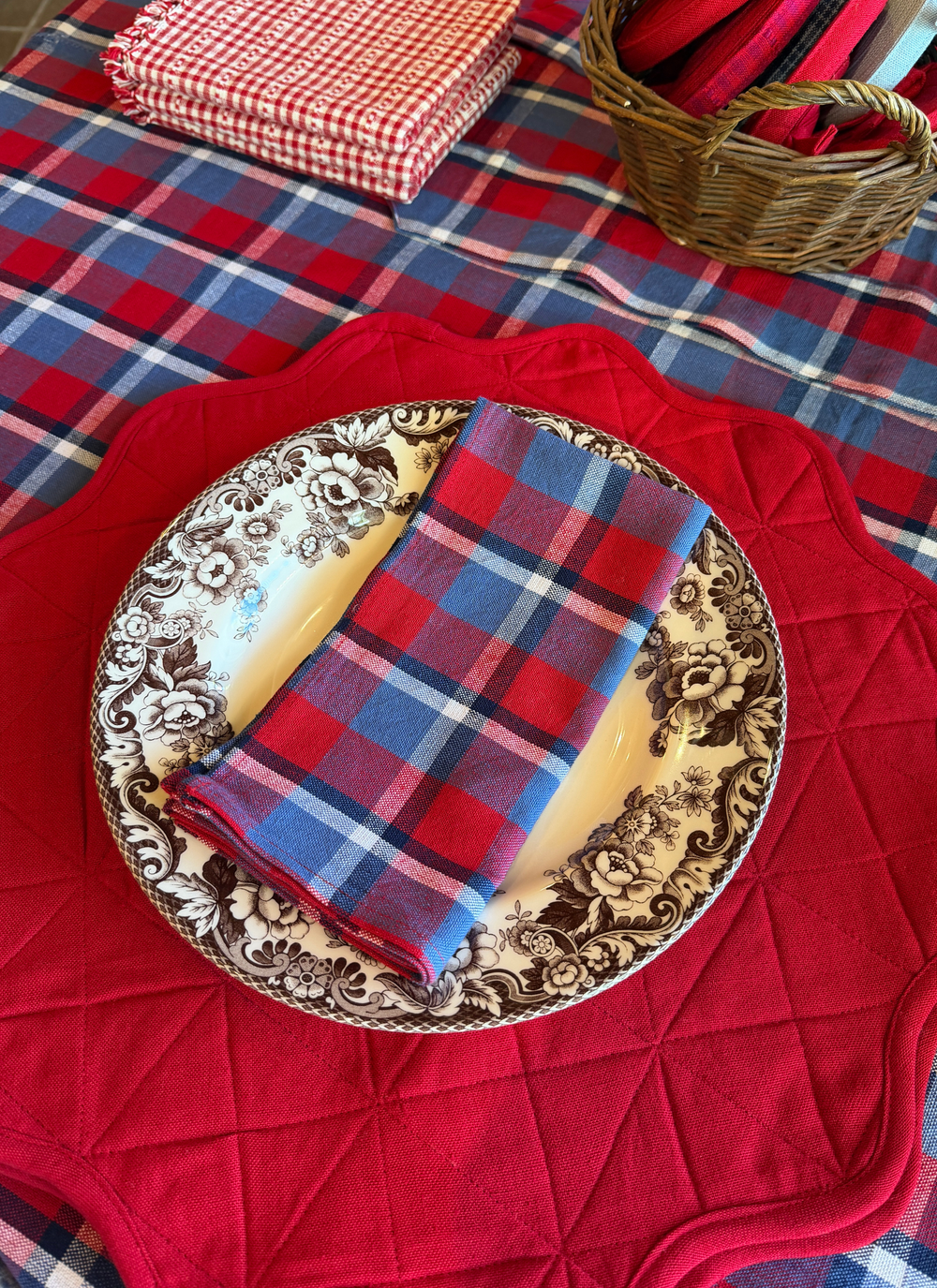 BETTY PLAID Red Napkins - Bonjour Fête 