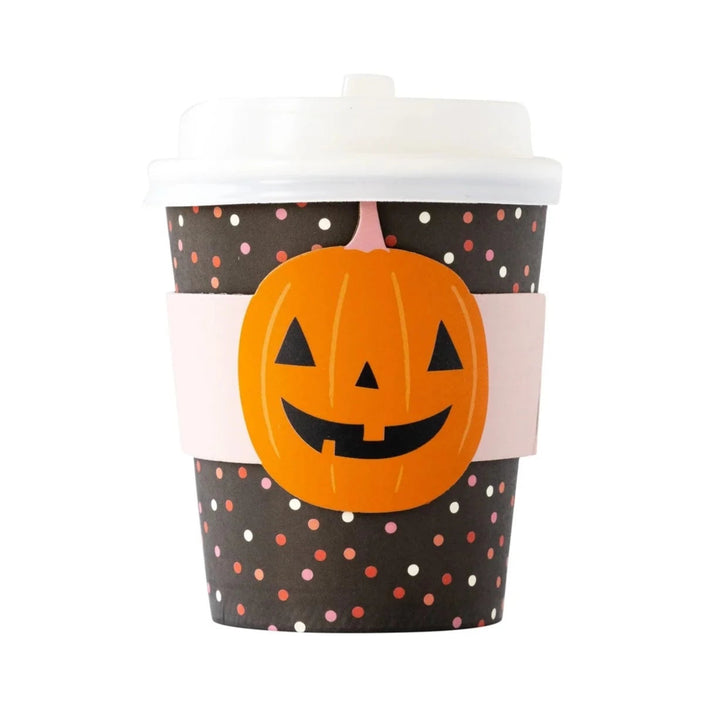 BLACK PUMPKIN COFFEE CUPS My Mind's Eye Bonjour Fete - Party Supplies