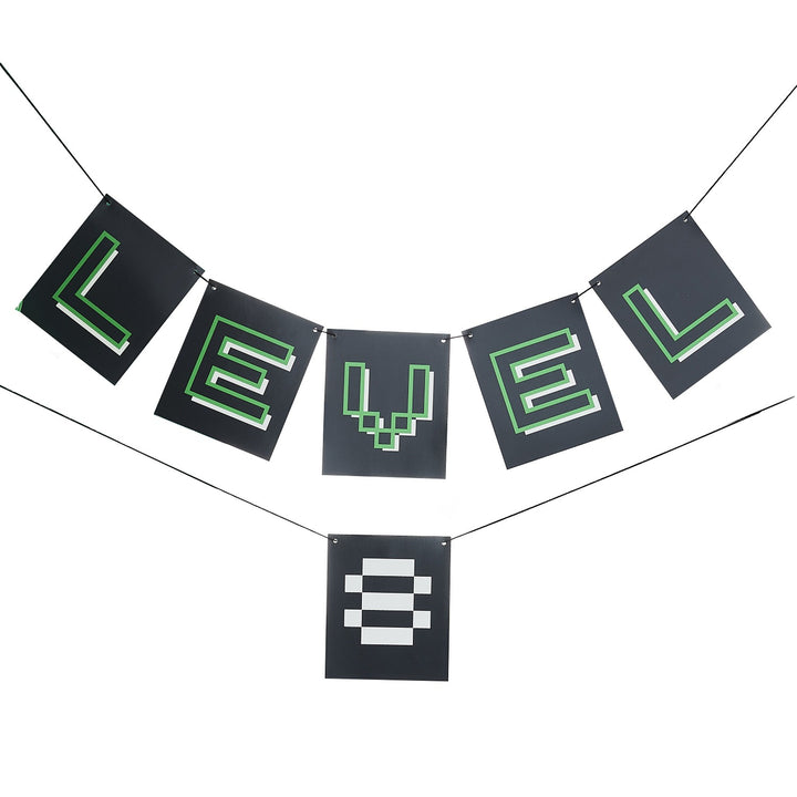 BLACK & GREEN CUSTOMIZABLE LEVEL UP BANNER Ginger Ray UK Bonjour Fete - Party Supplies