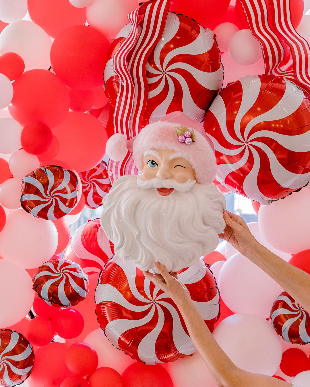 pink santa wall decoration santa themed christmas decorations