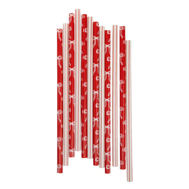 BOWS & STRIPES REUSABLE STRAWS My Mind’s Eye BOWS & STRIPES REUSABLE STRAWS Bonjour Fete - Party Supplies