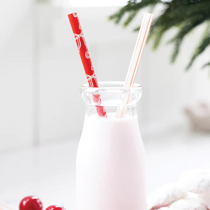 BOWS & STRIPES REUSABLE STRAWS My Mind’s Eye BOWS & STRIPES REUSABLE STRAWS Bonjour Fete - Party Supplies