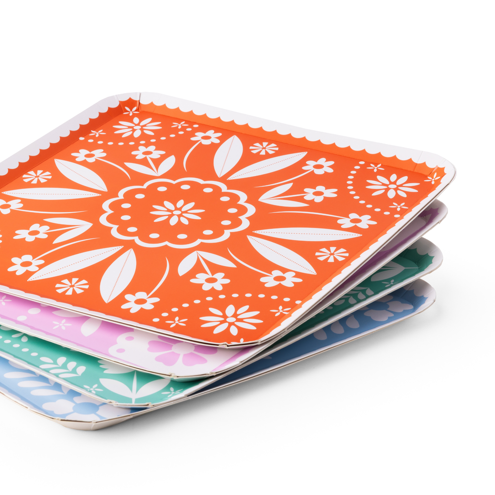 BRIGHT FIESTA LARGE PLATES Bonjour Fete Plates BRIGHT FIESTA LARGE PLATES Bonjour Fete - Party Supplies