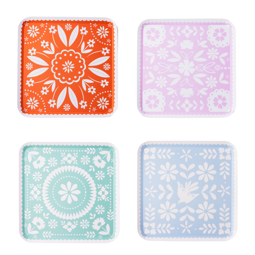 BRIGHT FIESTA LARGE PLATES Bonjour Fete Plates BRIGHT FIESTA LARGE PLATES Bonjour Fete - Party Supplies