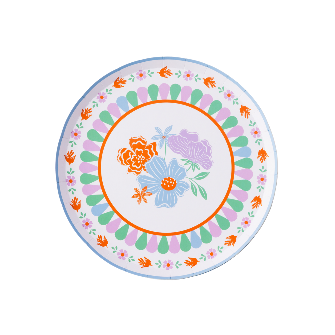 BRIGHT FIESTA SMALL PLATES Bonjour Fete Plates BRIGHT FIESTA SMALL PLATES Bonjour Fete - Party Supplies