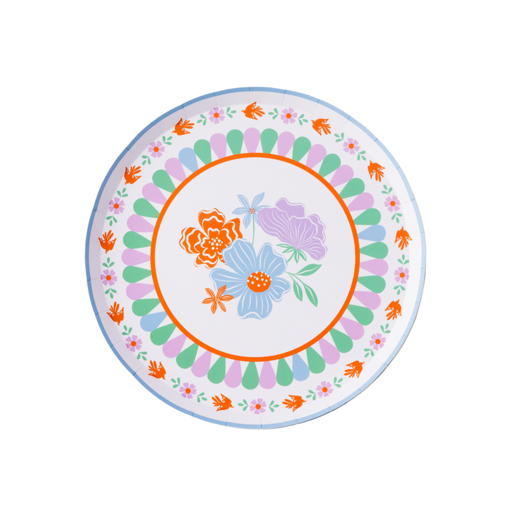 BRIGHT FIESTA SMALL PLATES Bonjour Fete Plates BRIGHT FIESTA SMALL PLATES Bonjour Fete - Party Supplies