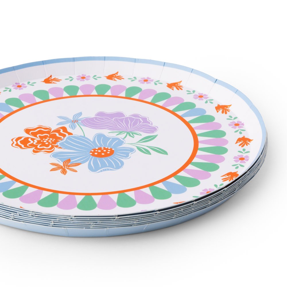 BRIGHT FIESTA SMALL PLATES Bonjour Fete Plates BRIGHT FIESTA SMALL PLATES Bonjour Fete - Party Supplies