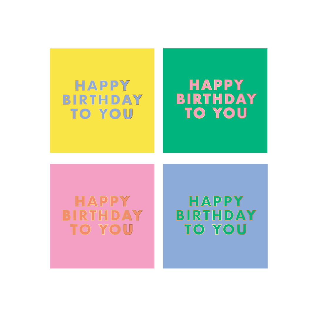 BRIGHT HAPPY BIRTHDAY COCKTAIL NAPKINS (MULTIPACK) - Bonjour Fête 