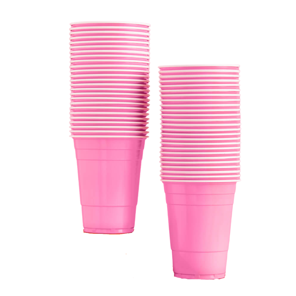 MATTE PINK PLASTIC CUPS xo, Fetti xo, Fetti Collective MATTE PINK PLASTIC CUPS Bonjour Fete - Party Supplies