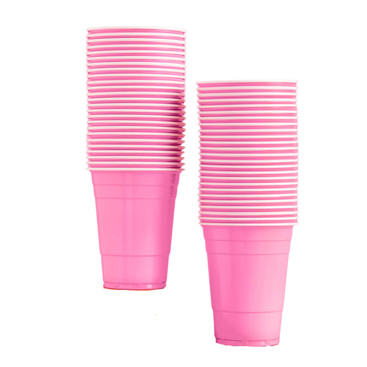 MATTE PINK PLASTIC CUPS xo, Fetti xo, Fetti Collective MATTE PINK PLASTIC CUPS Bonjour Fete - Party Supplies