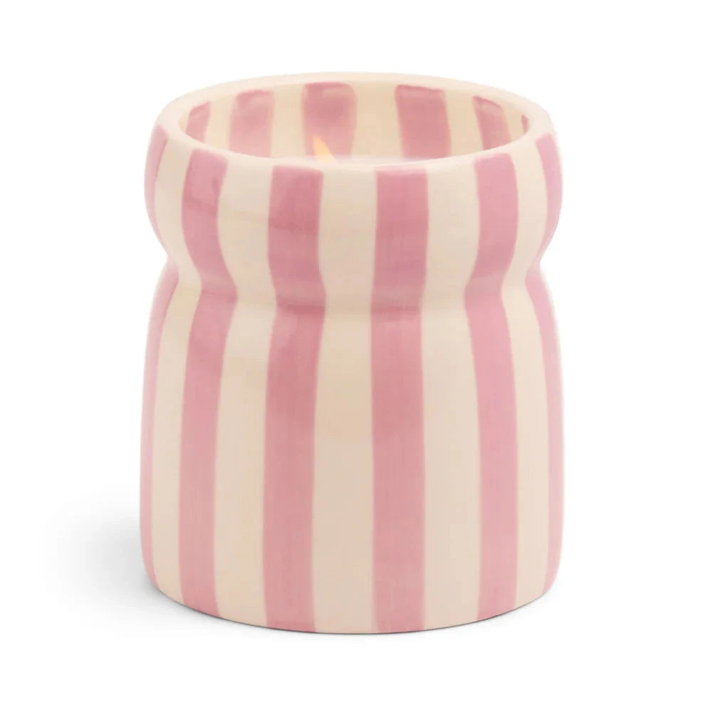 PINK CABANA STRIPE CANDLE Paddywax Home Candles PINK CABANA STRIPE CANDLE Bonjour Fete - Party Supplies