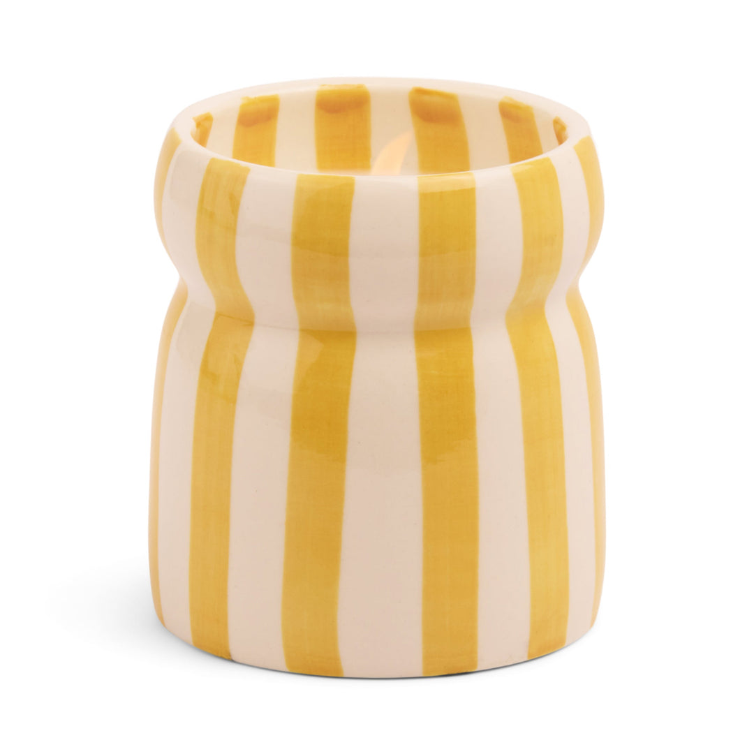 YELLOW CABANA STRIPE CANDLE Paddywax Home Candles YELLOW CABANA STRIPE CANDLE Bonjour Fete - Party Supplies
