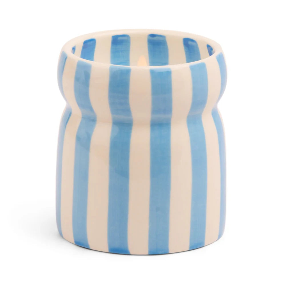 BLUE CABANA STRIPE CANDLE Paddywax Home Candles BLUE CABANA STRIPE CANDLE Bonjour Fete - Party Supplies