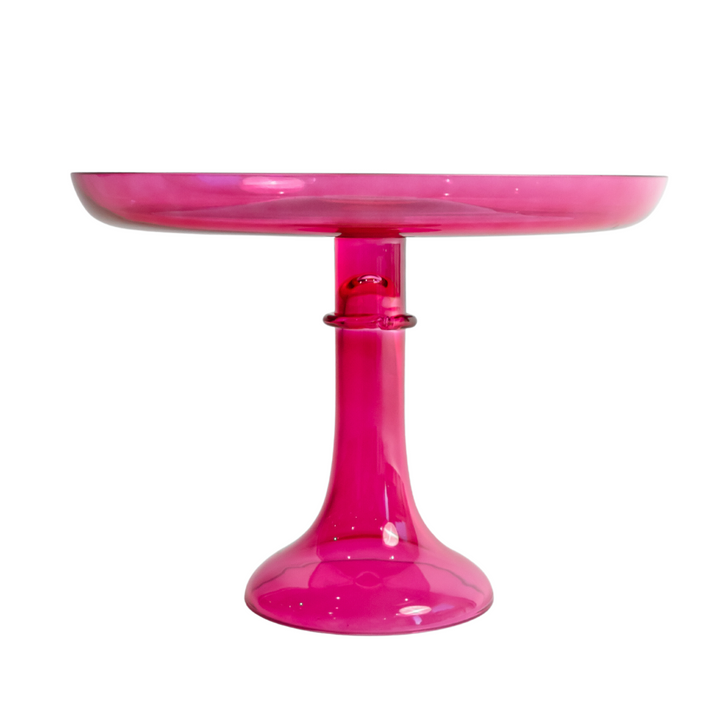 Estelle Cake Stand {Fuchsia} Estelle Colored Glass Cake Stand Estelle Cake Stand {Fuchsia} Bonjour Fete - Party Supplies