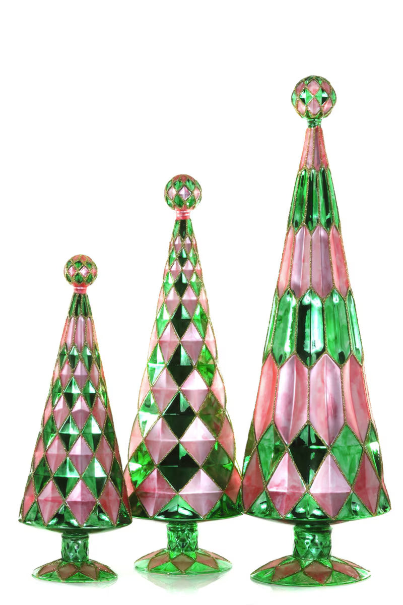 Blush Emerald Gemstone Trees Set of 3 by Cody Foster