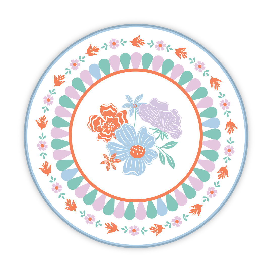 BRIGHT FIESTA SMALL PLATES Bonjour Fete Plates BRIGHT FIESTA SMALL PLATES Bonjour Fete - Party Supplies