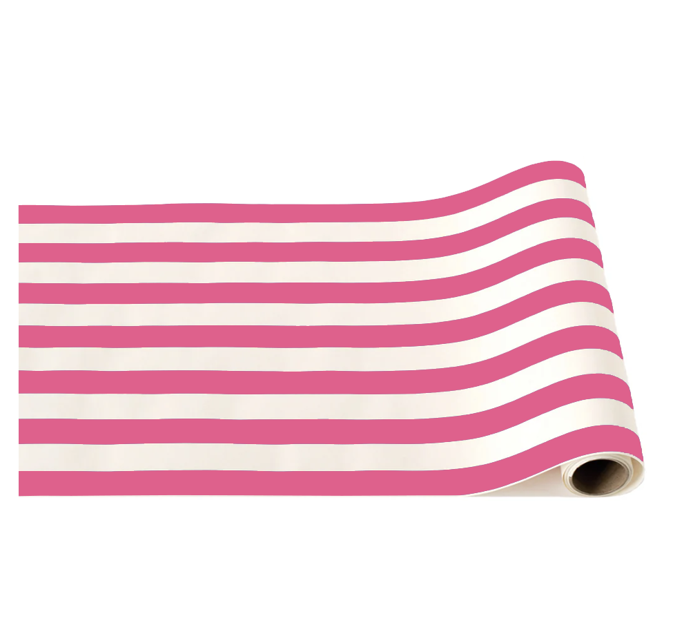 HAUTE PINK SIGNATURE CABANA STRIPE TABLE RUNNER Bonjour Fête Table Covers & Placemats HAUTE PINK SIGNATURE CABANA STRIPE TABLE RUNNER Bonjour Fete - Party Supplies