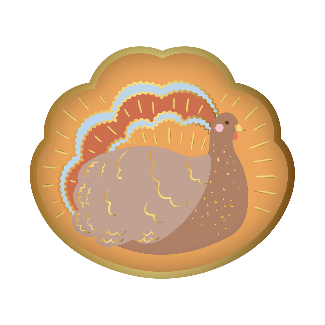 CHARMING TURKEY THANKSGIVING PLATES Bonjour Fete Plates CHARMING TURKEY THANKSGIVING PLATES Bonjour Fete - Party Supplies