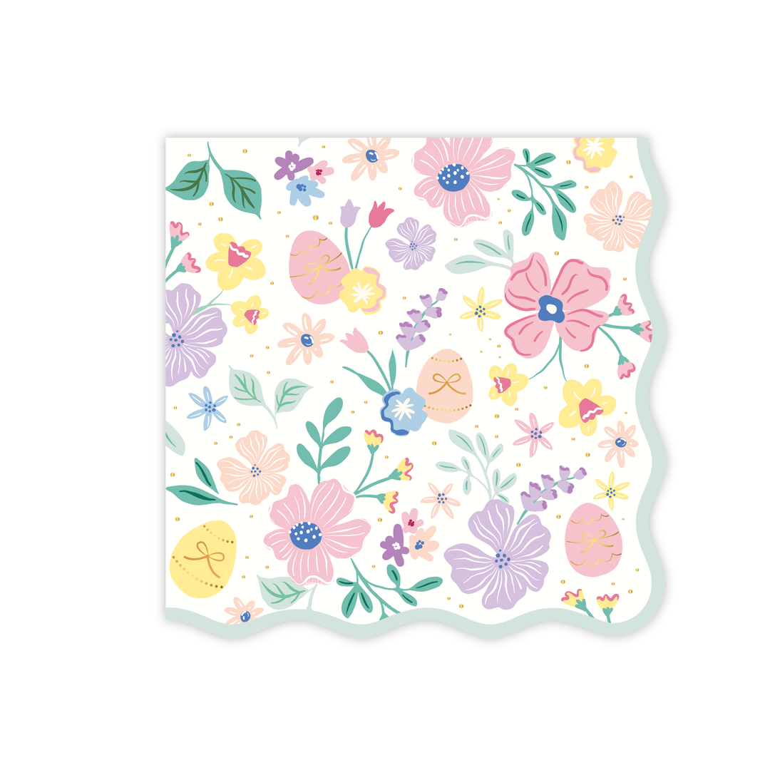 EASTER PASTEL FLORAL DINNER NAPKINS Bonjour Fete Napkins EASTER PASTEL FLORAL DINNER NAPKINS Bonjour Fete - Party Supplies