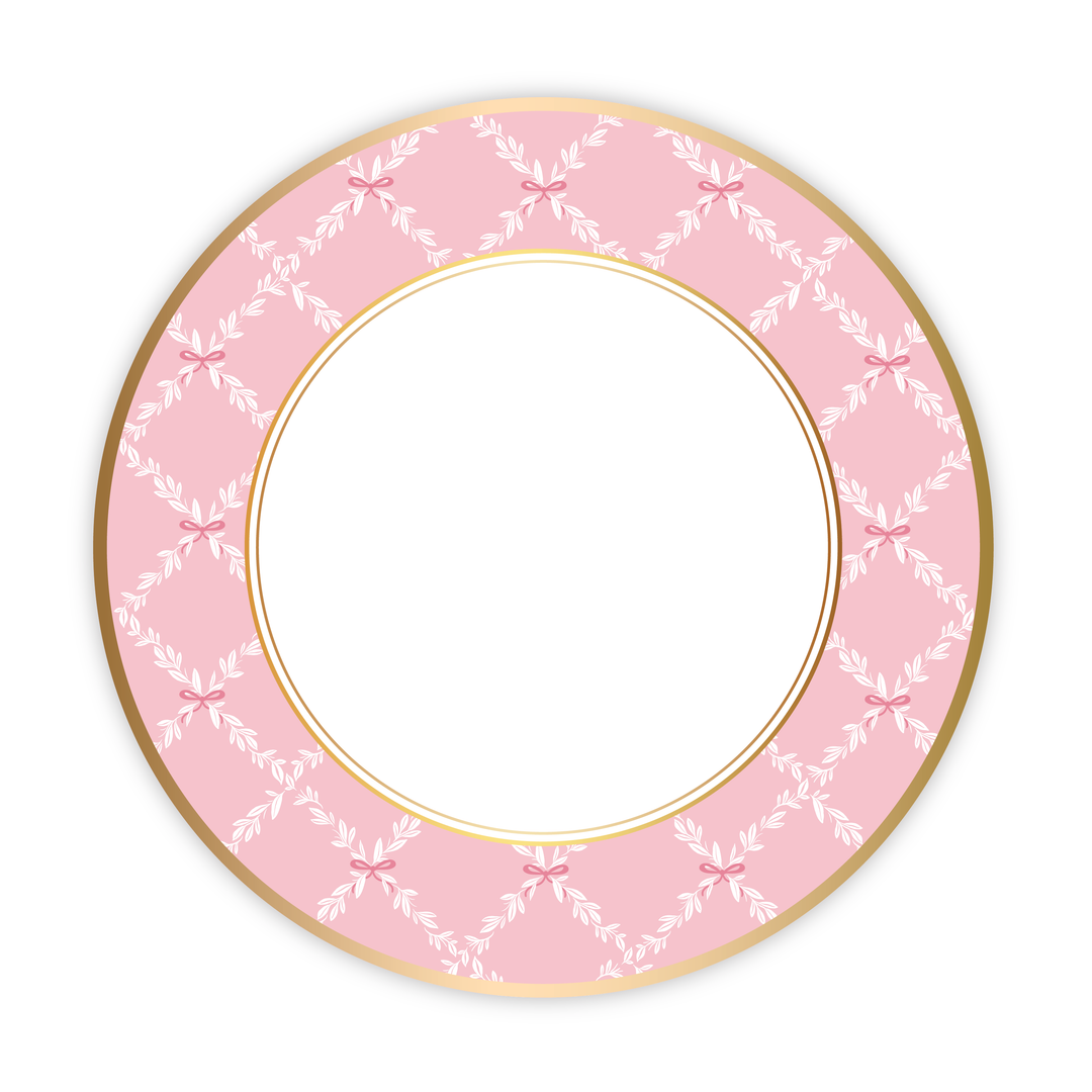 PETAL PINK TRELLIS SMALL PLATES Bonjour Fete Plates PETAL PINK TRELLIS SMALL PLATES Bonjour Fete - Party Supplies