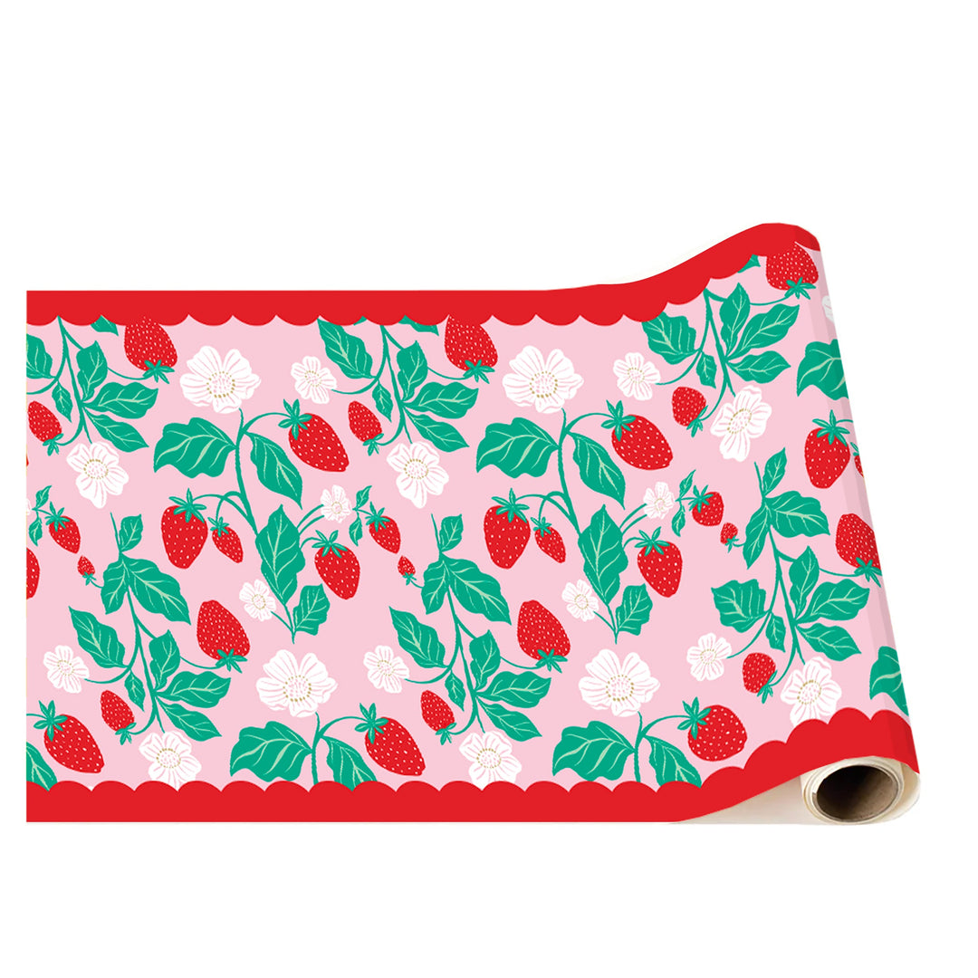 SWEET STRAWBERRY TABLE RUNNER Bonjour Fête Table Covers & Placemats SWEET STRAWBERRY TABLE RUNNER Bonjour Fete - Party Supplies