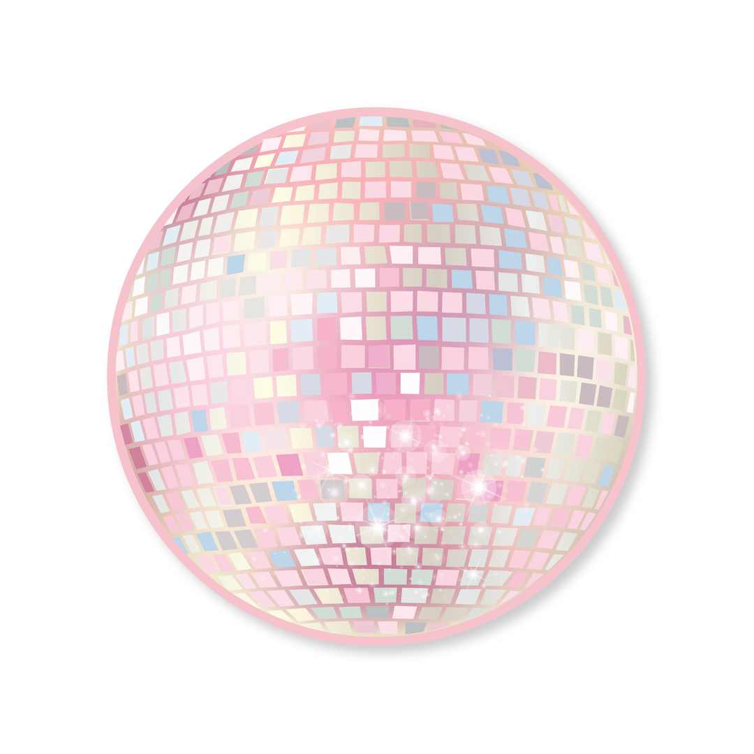 PINK DISCO BALL PLATES Bonjour Fete Plates PINK DISCO BALL PLATES Bonjour Fete - Party Supplies