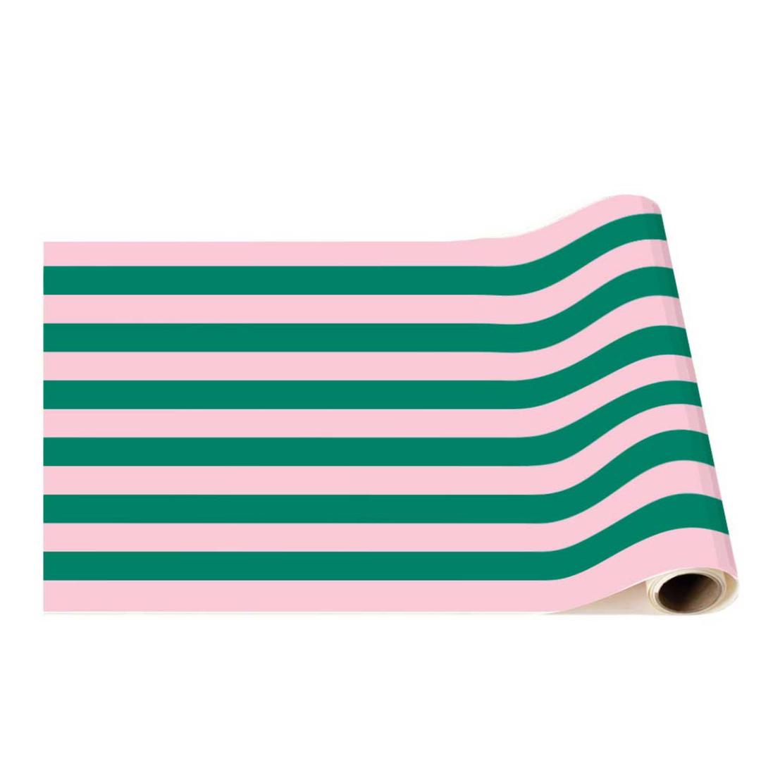 PINK & GREEN SIGNATURE CABANA STRIPE TABLE RUNNER Bonjour Fête Table Covers & Placemats PINK & GREEN SIGNATURE CABANA STRIPE TABLE RUNNER Bonjour Fete - Party Supplies